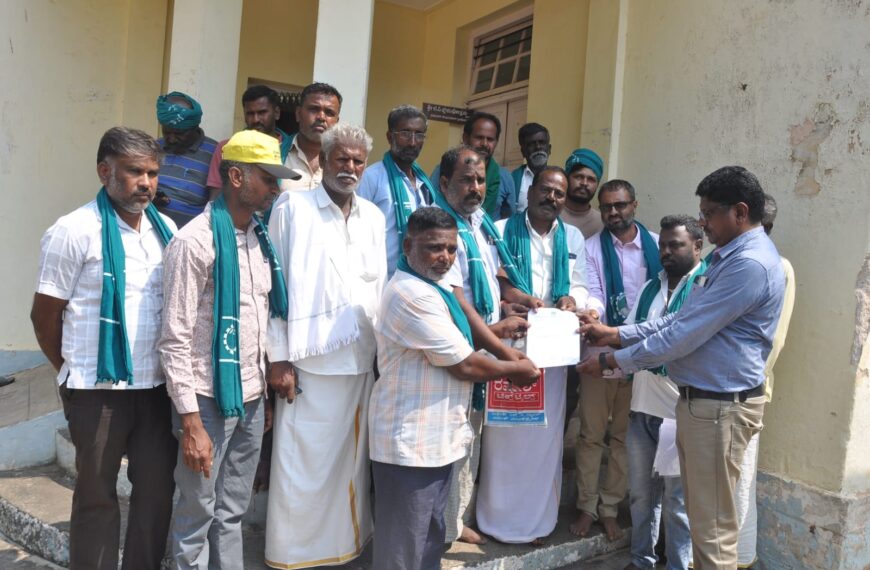 ಕೊಳ್ಳೇಗಾಲ ತಾಲ್ಲೂಕಿನ ದೊಡ್ಡಿಂದುವಾಡಿ – ಕನಕಗಿರಿ ರಸ್ತೆ ಅಭಿವೃದ್ಧಿಗೆ ರೈತ ಸಂಘ ಒತ್ತಾಯ